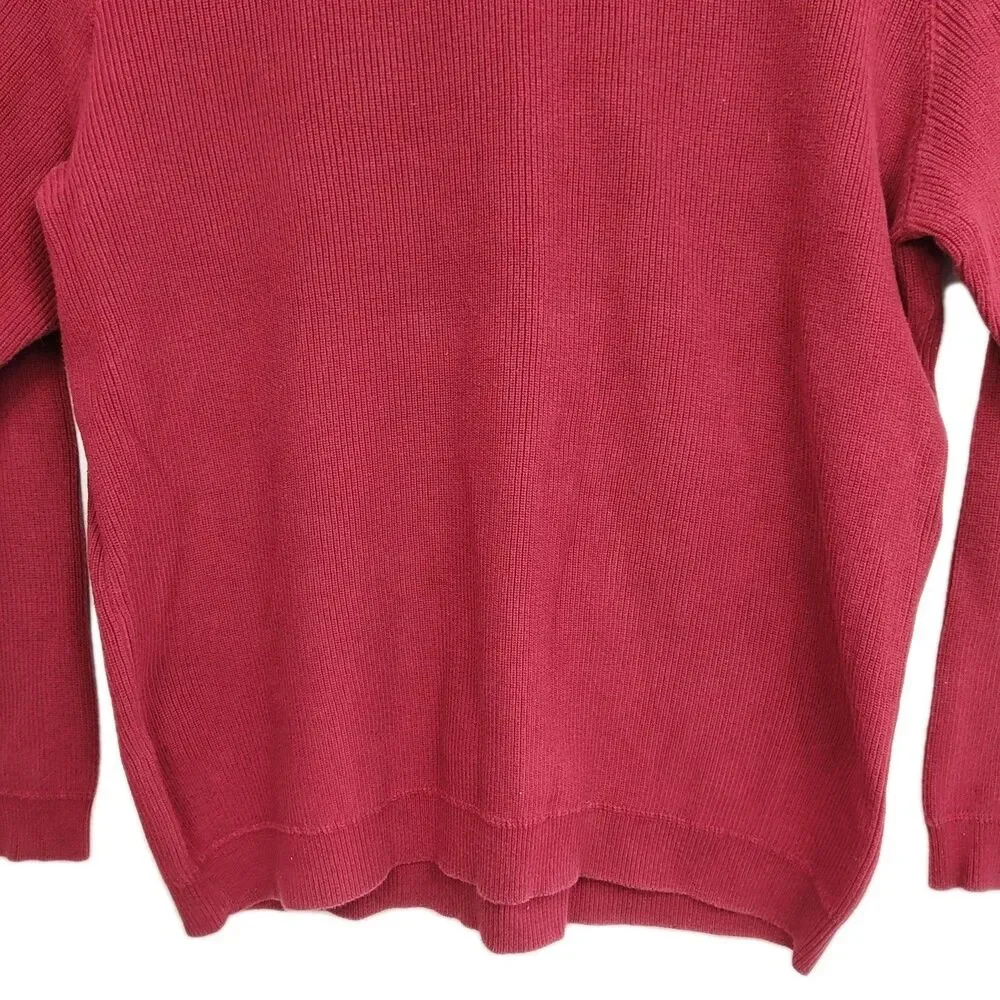 VTG Eddie Bauer men's pullover sweater, Tall XL, dark red, long slvs, crew neck‎ - Picture 3 of 10